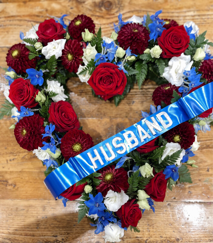 Blue and Red open heart (available in different sizes)