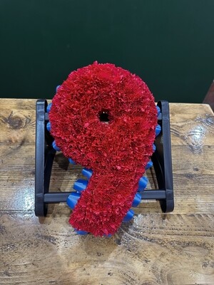 Number Funeral Flowers Tribute Based (choose your colour ribbon & base)