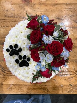 Paw Print posy Funeral Tribute 3