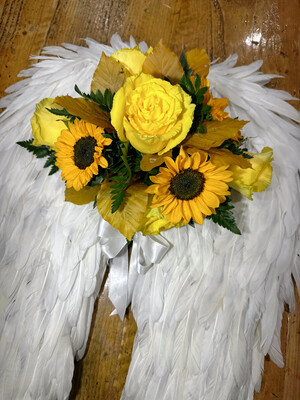 Angel Wings Funeral Tribute (choose your colour feathers)