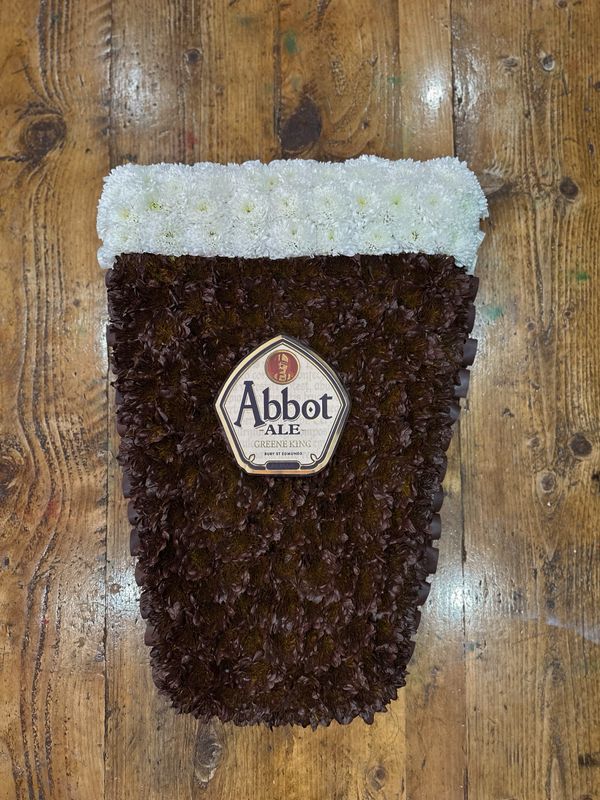 Abbot Ale Pint Glass Funeral Tribute