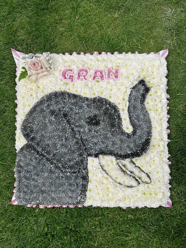 Elephant Funeral Flower Tribute