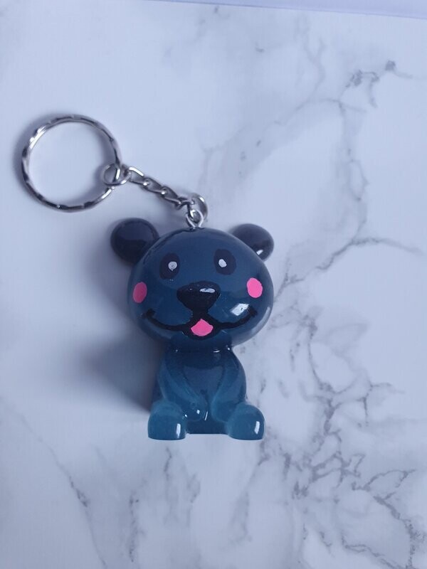 Porte clé Zanimos Ourson bleu gris