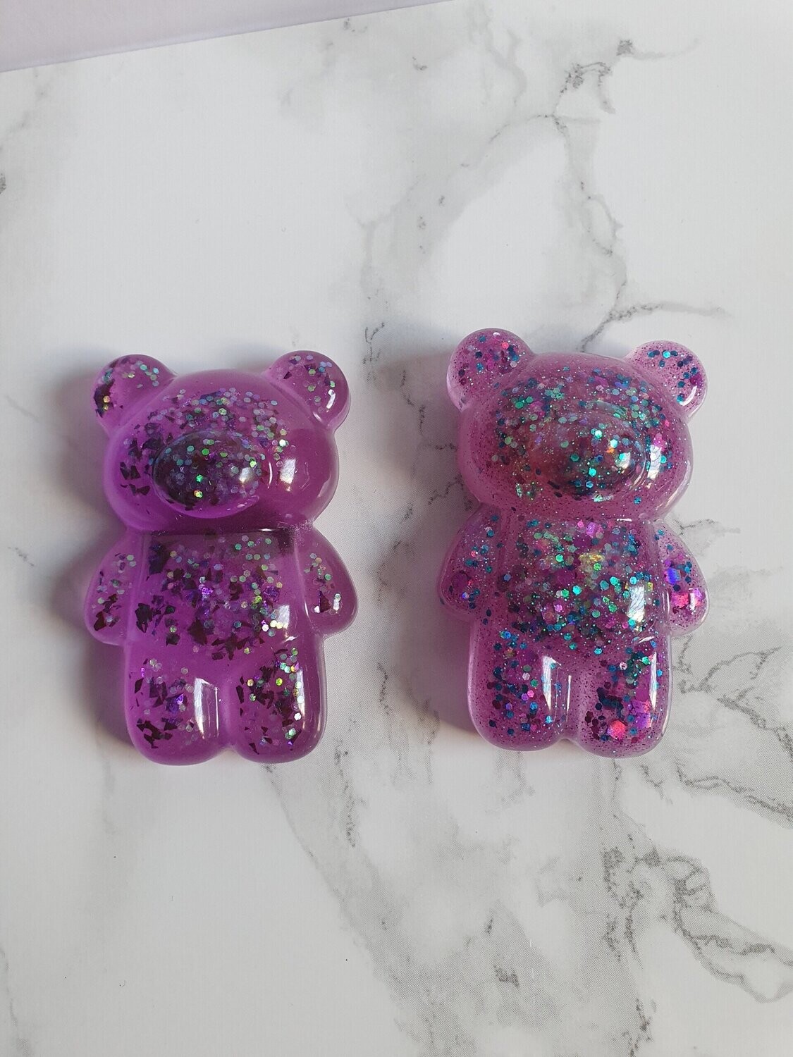 Magnet Ourson violet à paillettes