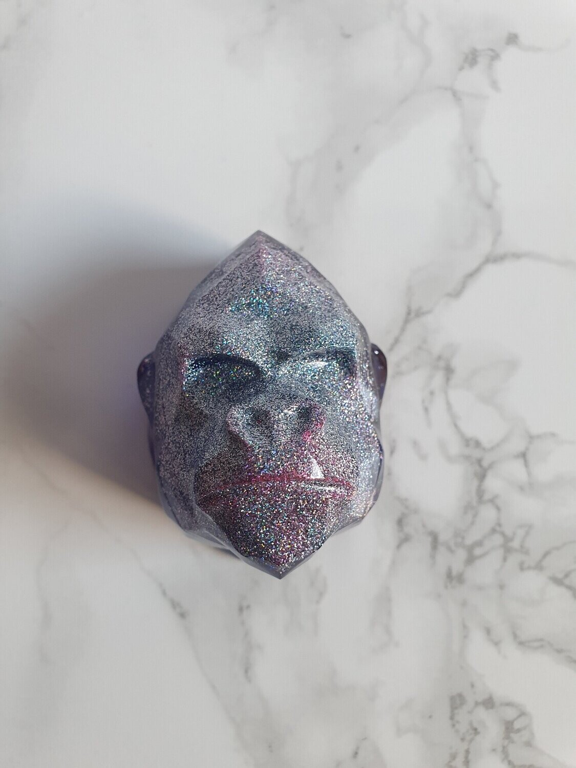 Magnet tête de gorille galaxy à paillettes argentées