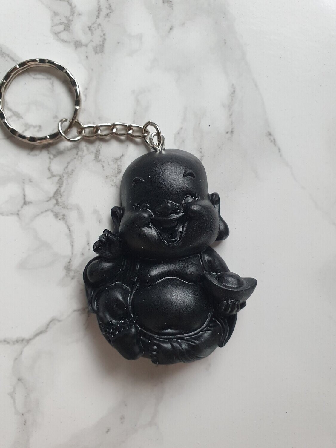 Porte clé Bouddha rieur noir