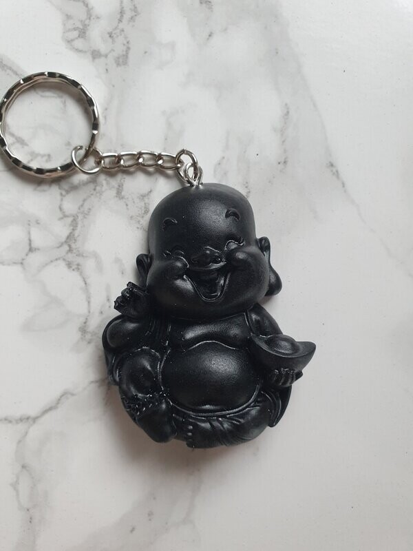 Porte clé Bouddha rieur noir