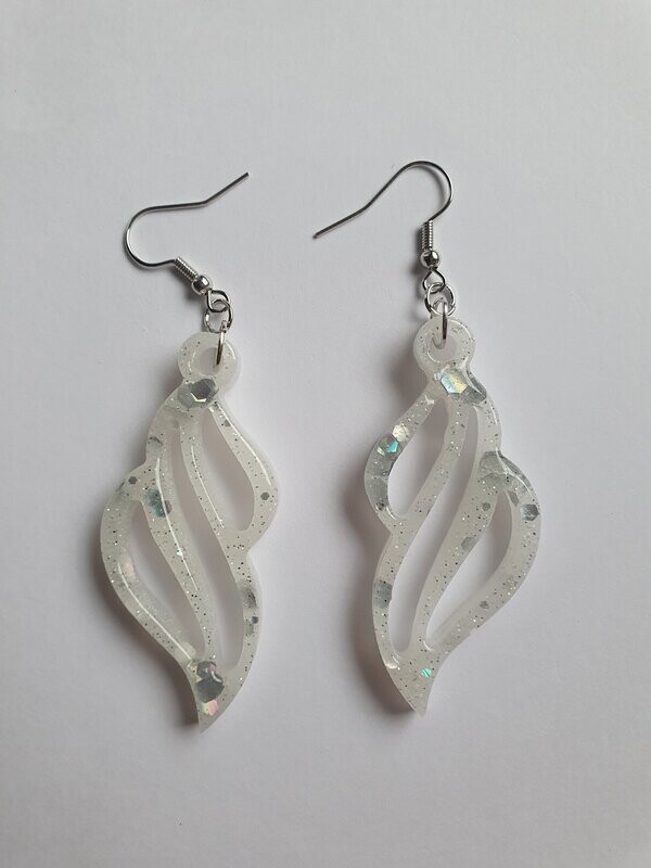 Boucles d'oreilles Mama blanches à paillettes