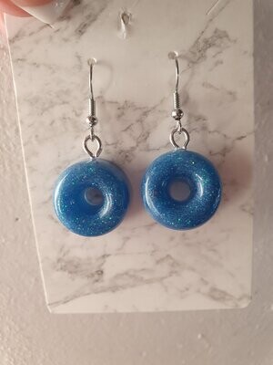 Boucles d'oreilles Donuts bleus