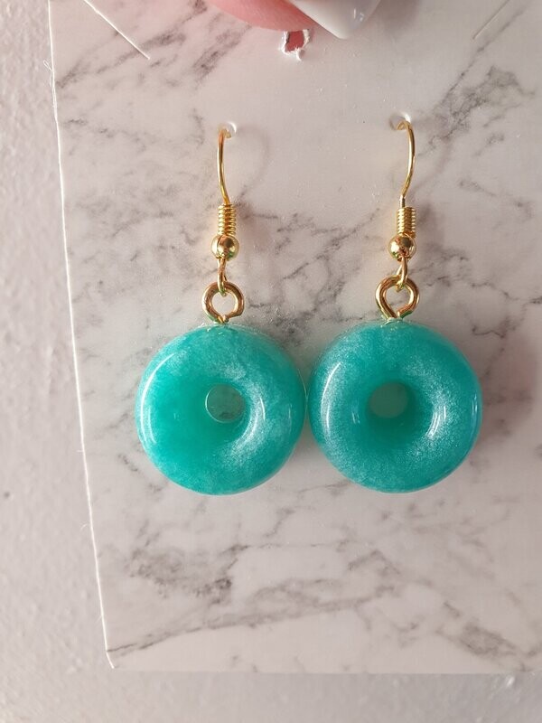 Boucles d'oreilles Donuts vert émeraude