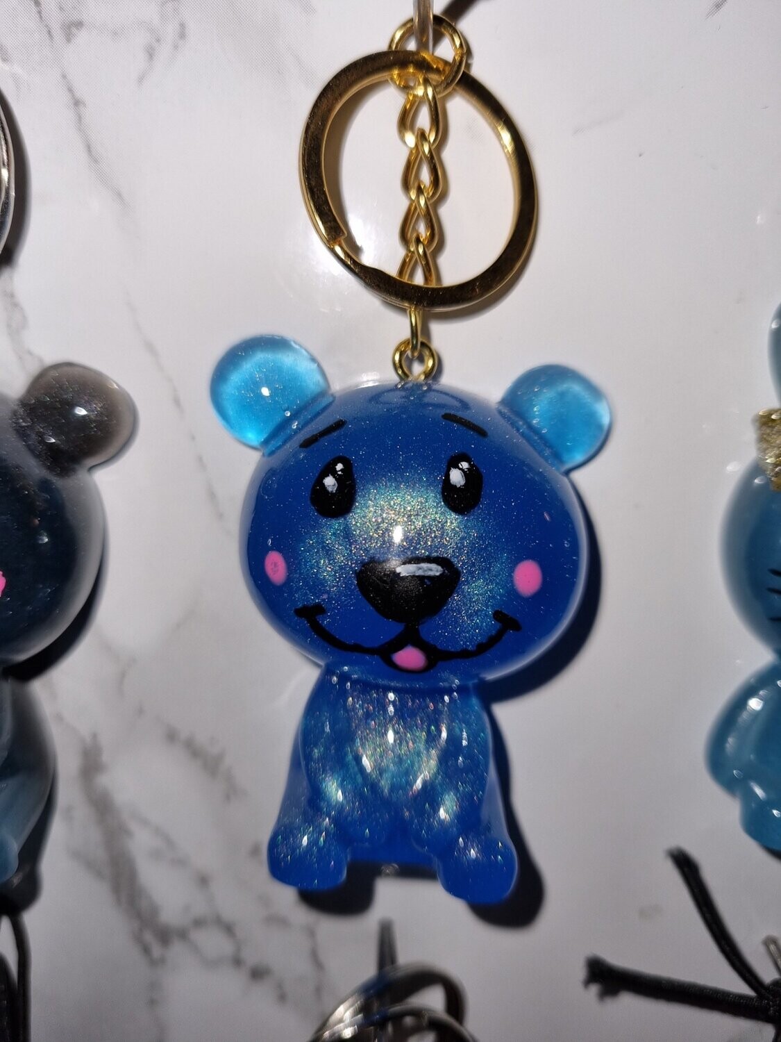 Porte clé Zanimos Ourson gold blue