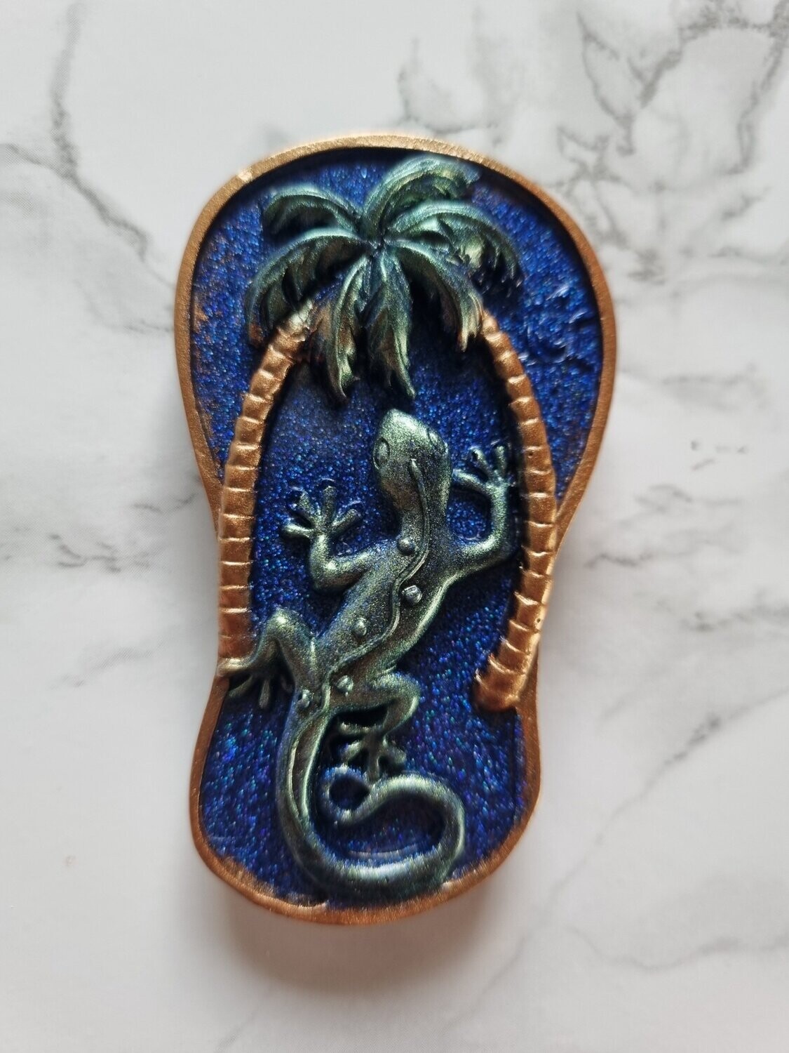 Magnet tong salamandre bleu nuit