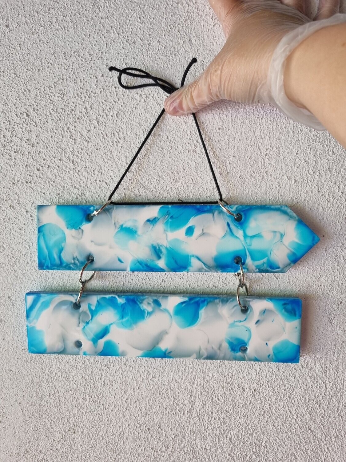Pancartes naissance marbré bleu