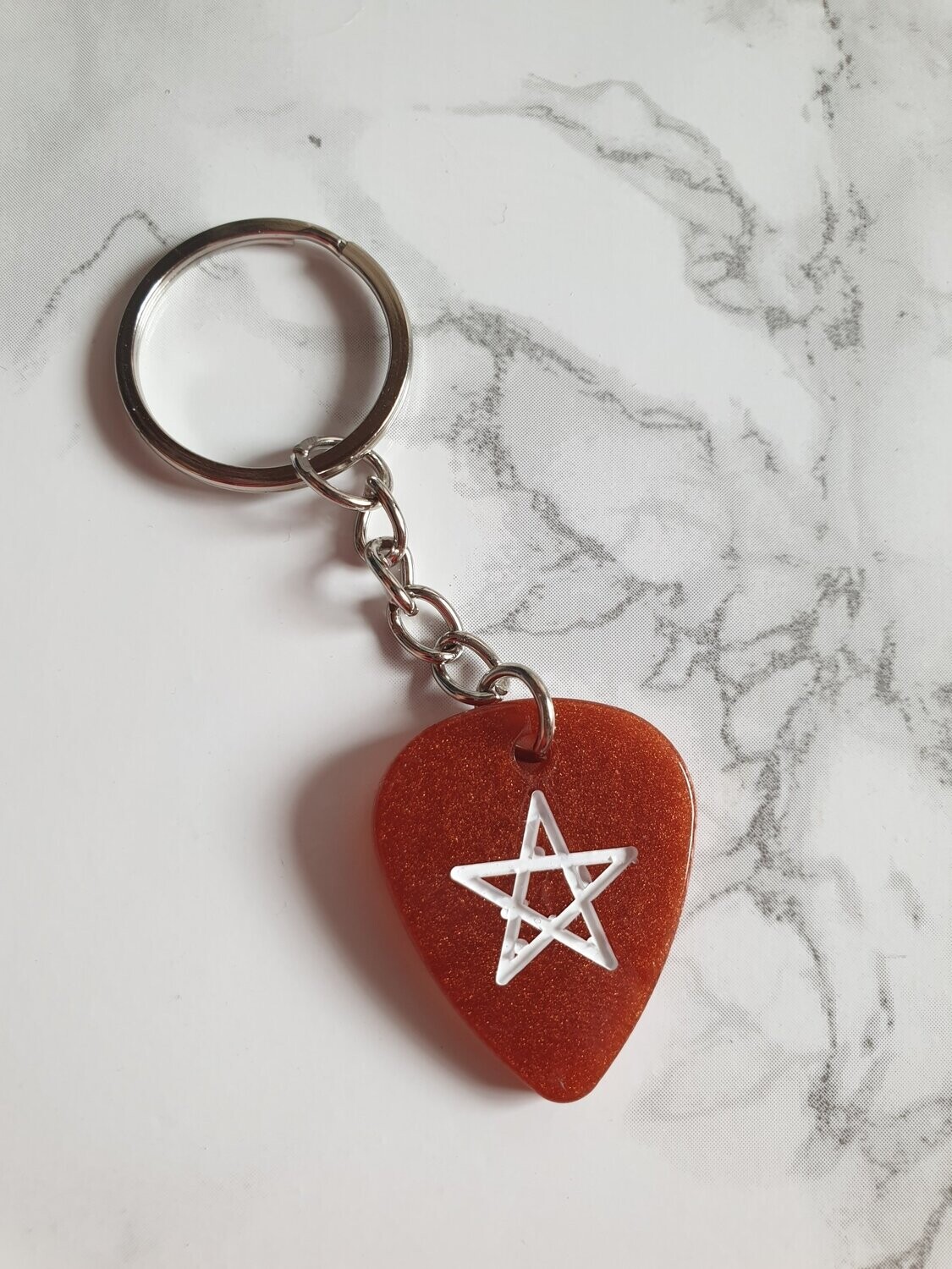 Porte clé médiator bronze étoile