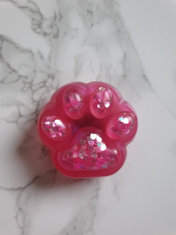 Magnet Patte XL rose à paillettes