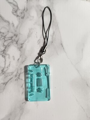 Porte clé K7 bleu lagon