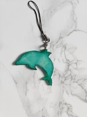 Porte clé dauphin vert émeraude