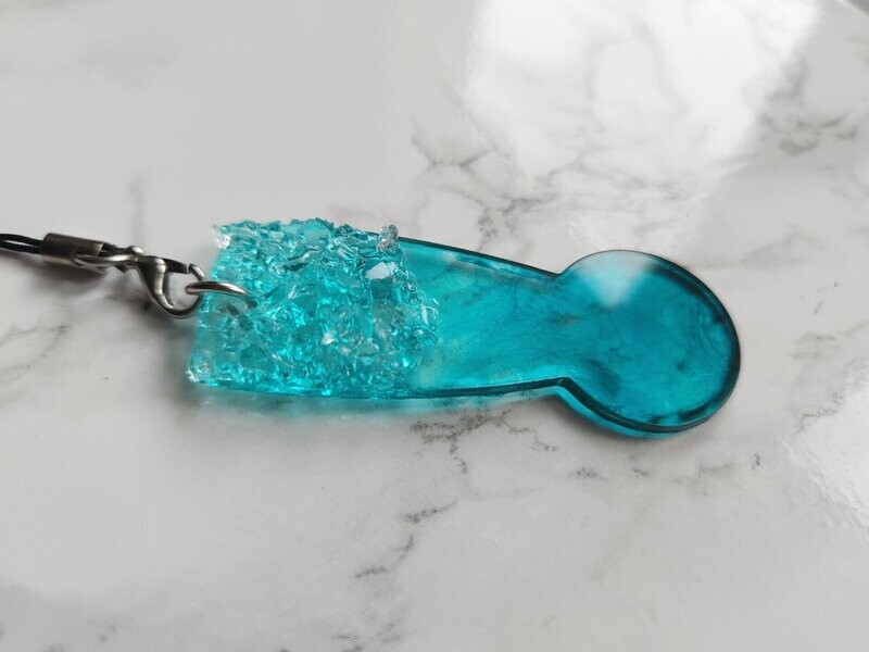 Jeton de caddie turquoise avec cristaux