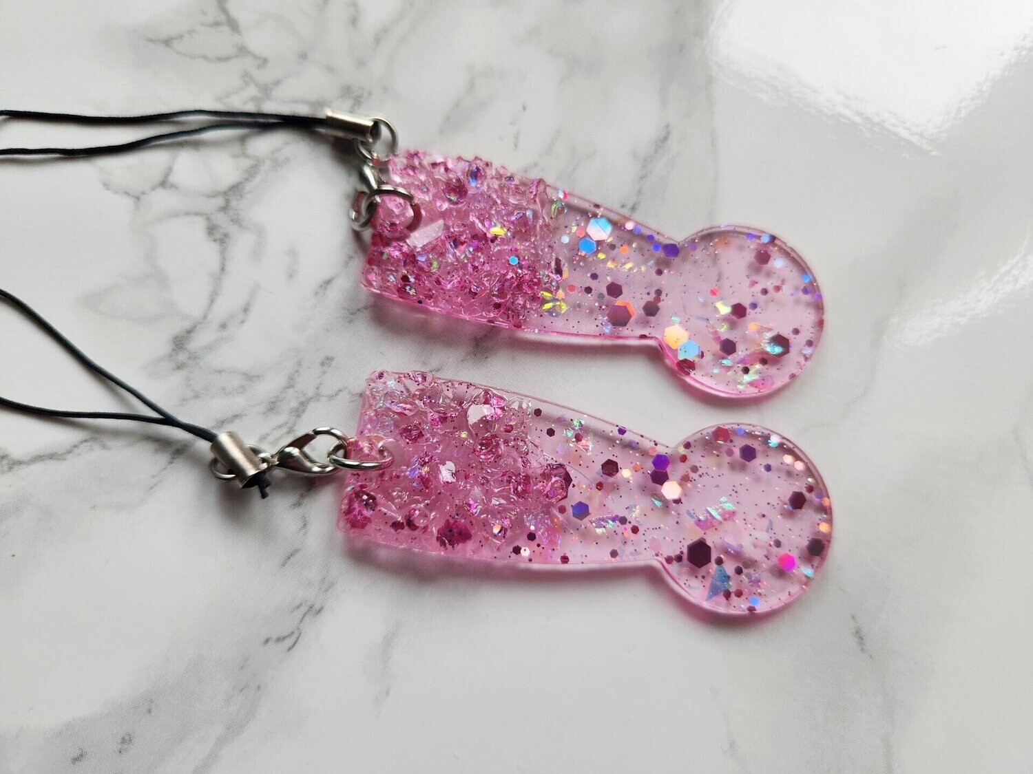 Jeton de caddie rose pailleté avec cristaux