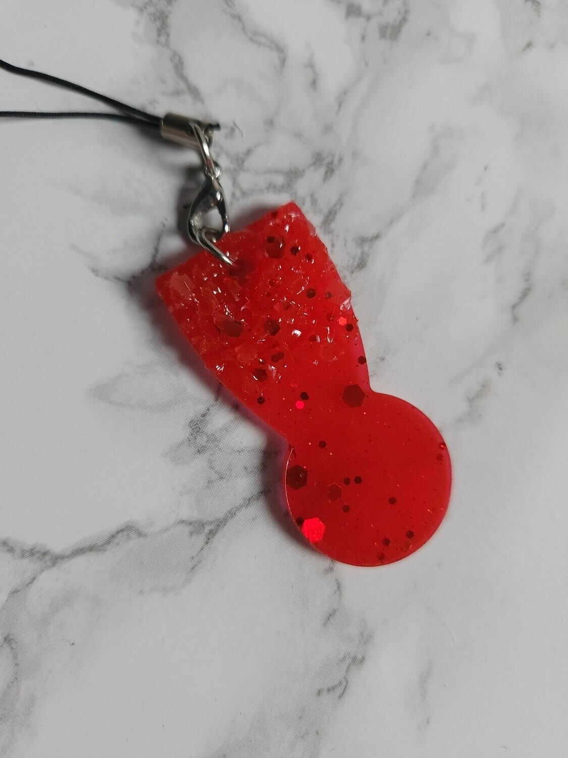 Jeton de caddie rouge et paillettes avec cristaux petit