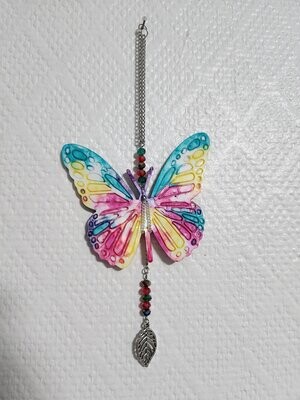 Papillon holographique marbré multicolore 2
