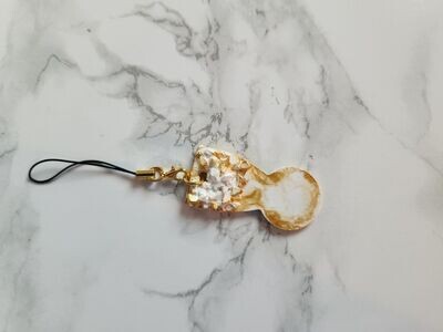 Jeton de caddie marbré or avec cristaux (petit)