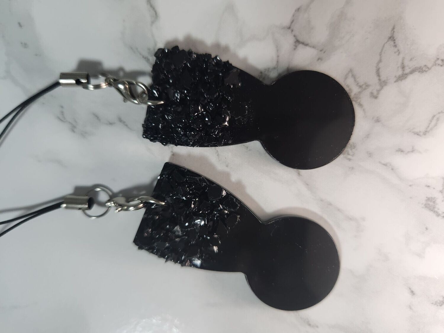 Jeton de caddie noir avec cristaux petit