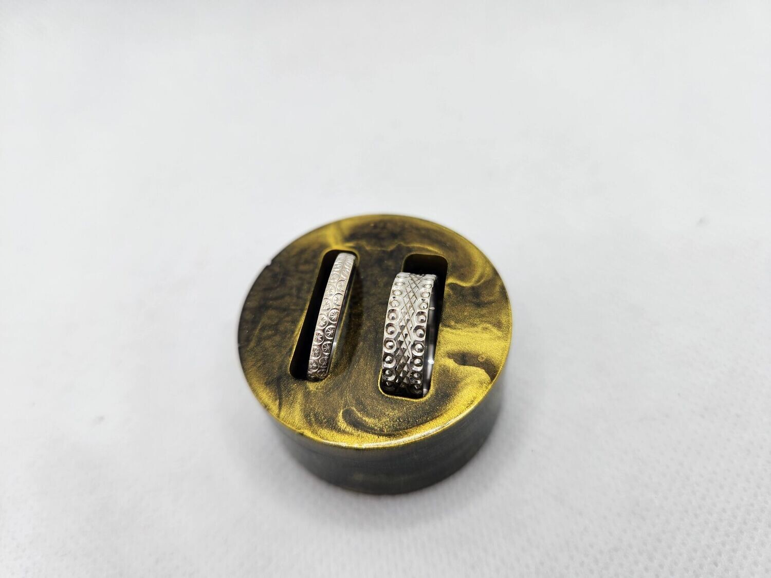 Porte bague double noir et or