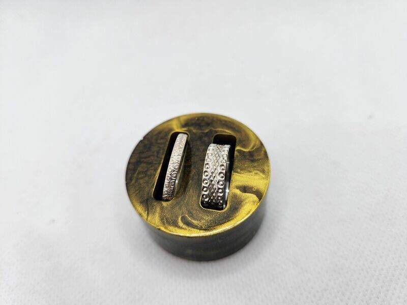 Porte bague double noir et or