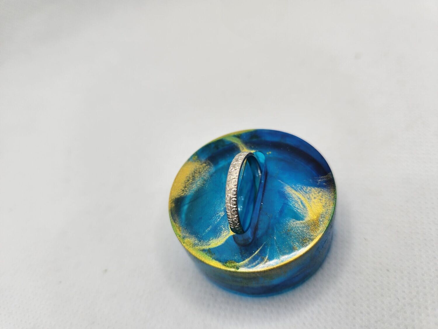 Porte bague bleu et or