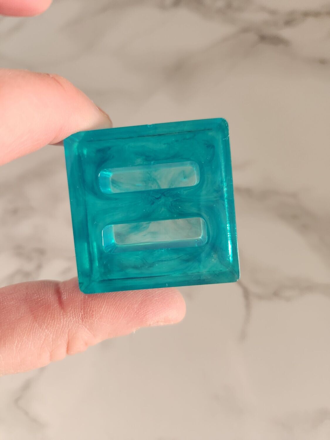 Porte bague double bleu turquoise