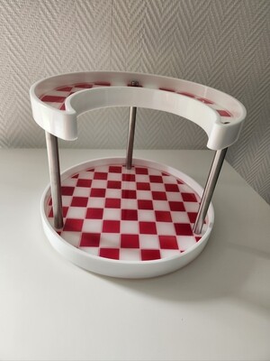 Plateau damier double rose red et blanc Plateau damier double rose red et blanc