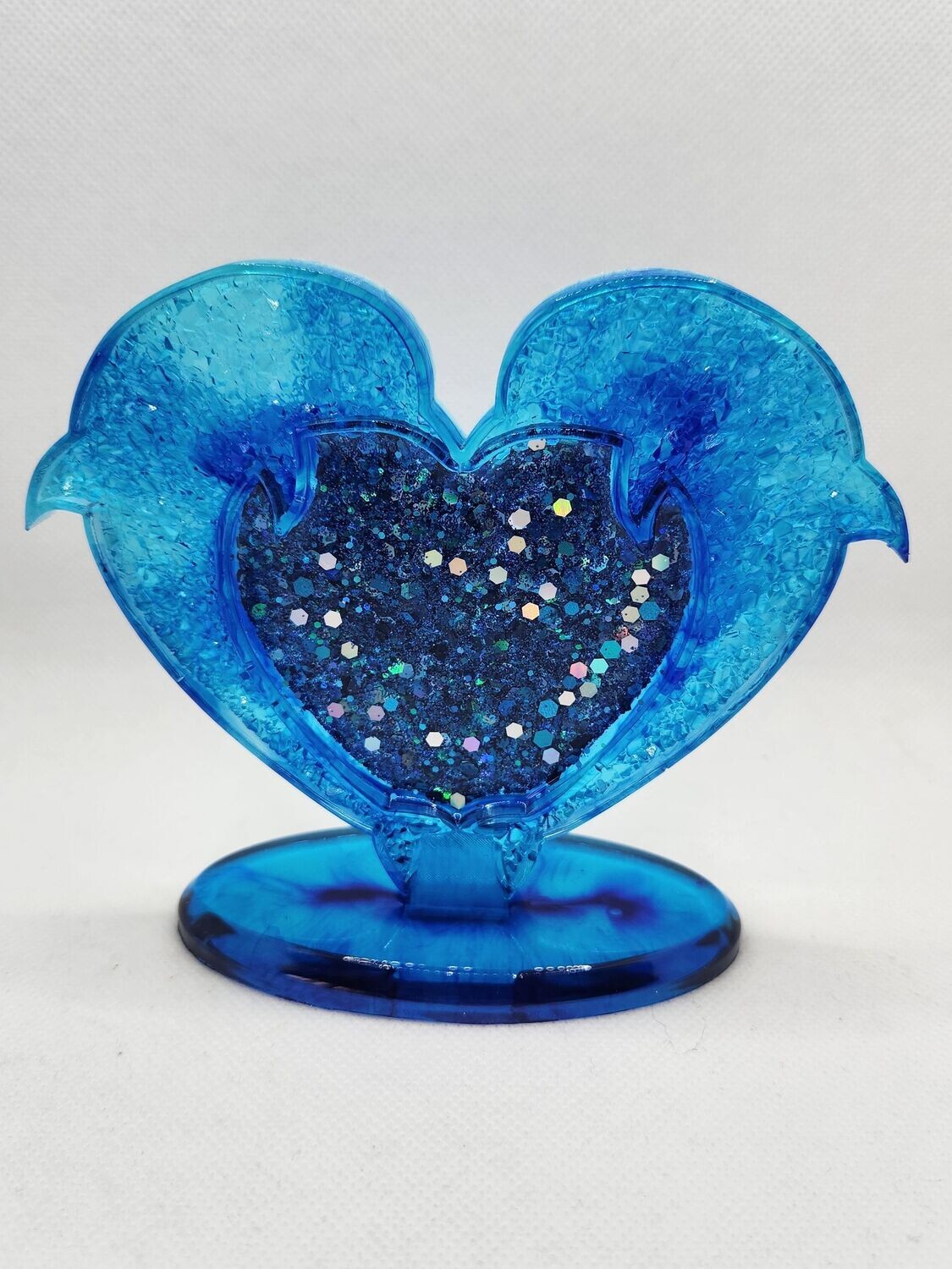 Coeur dauphins diamant sur socle personnalisé