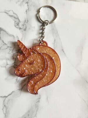 Porte clé licorne diamant or rosé