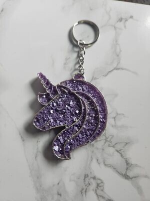 Porte clé licorne diamant lavande