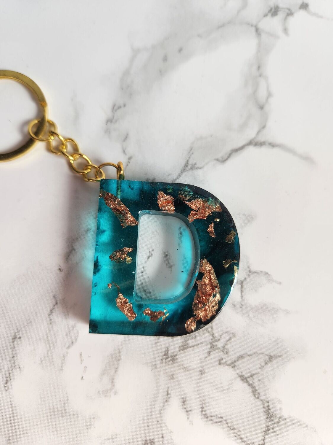D turquoise feuilles de bronze