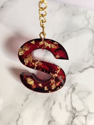 S rouge foncé feuilles d'or