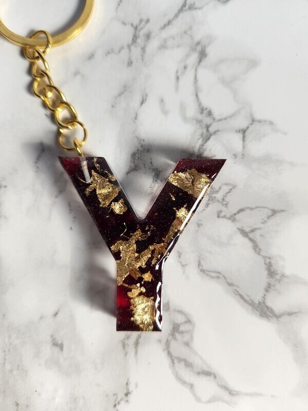 Y rouge foncé feuilles d'or