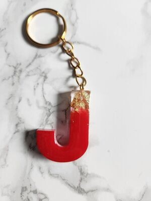 J rouge feuilles d'or