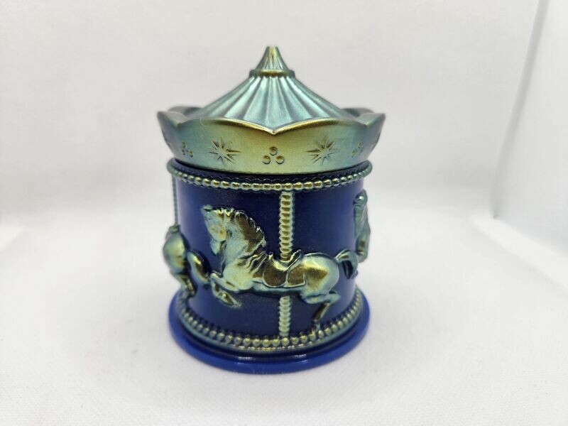 Boite carroussel bleu opaque et or caméléon