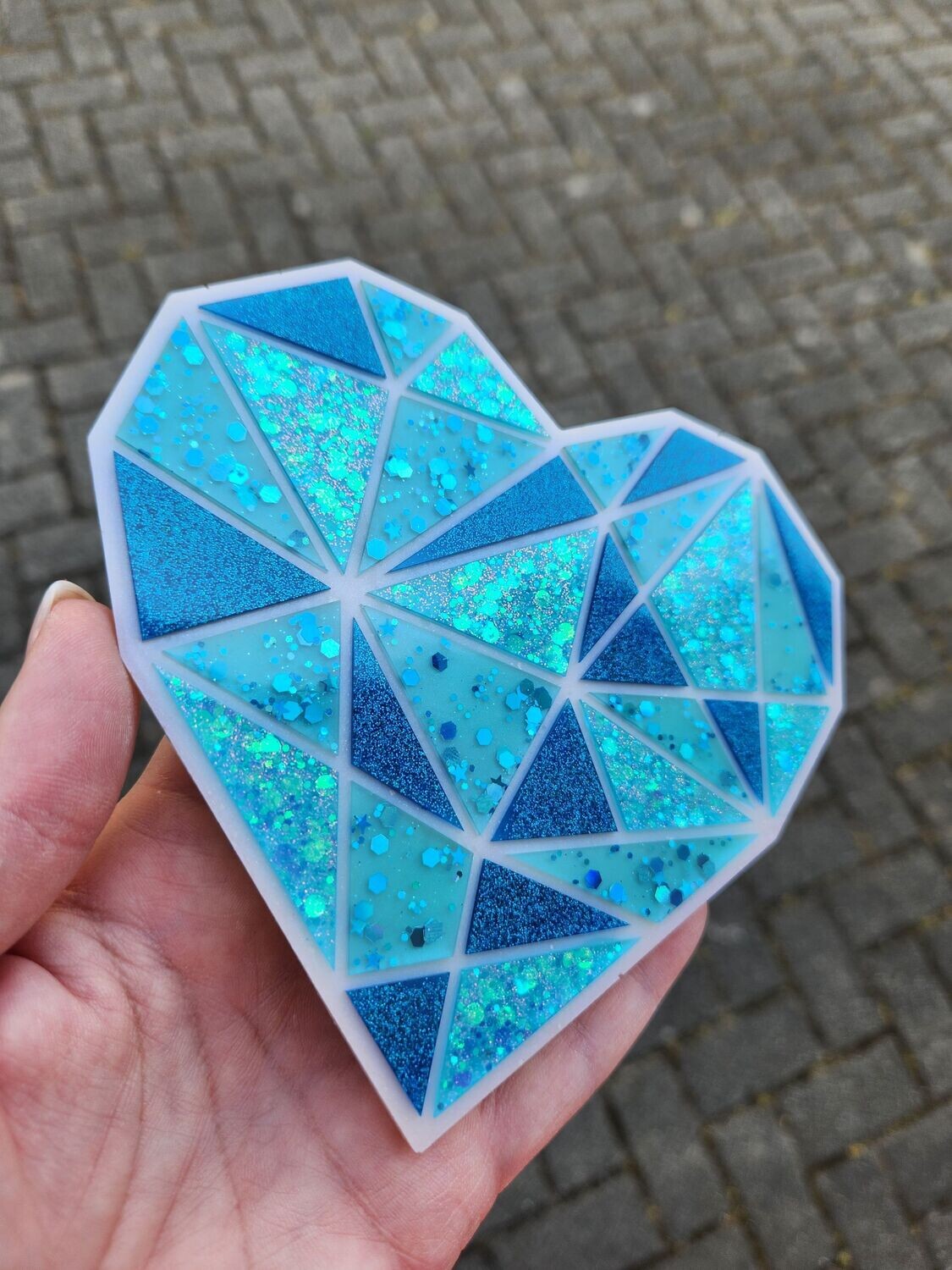 Coeur motif diamant personnalisé