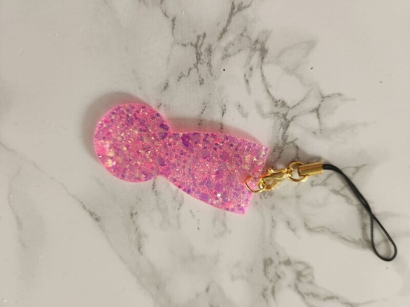 Jeton de caddie paillettes sirène rose