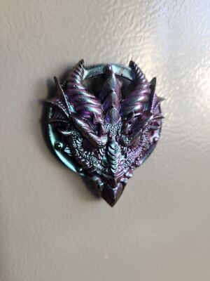 Magnet Tête de dragon bleu violet camélon