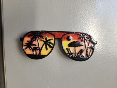 Magnet lunettes coucher de soleil