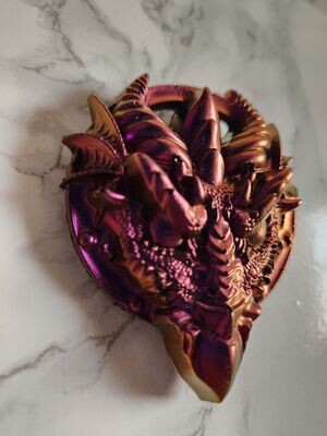 Magnet Tête de dragon caméléon violet cuivré