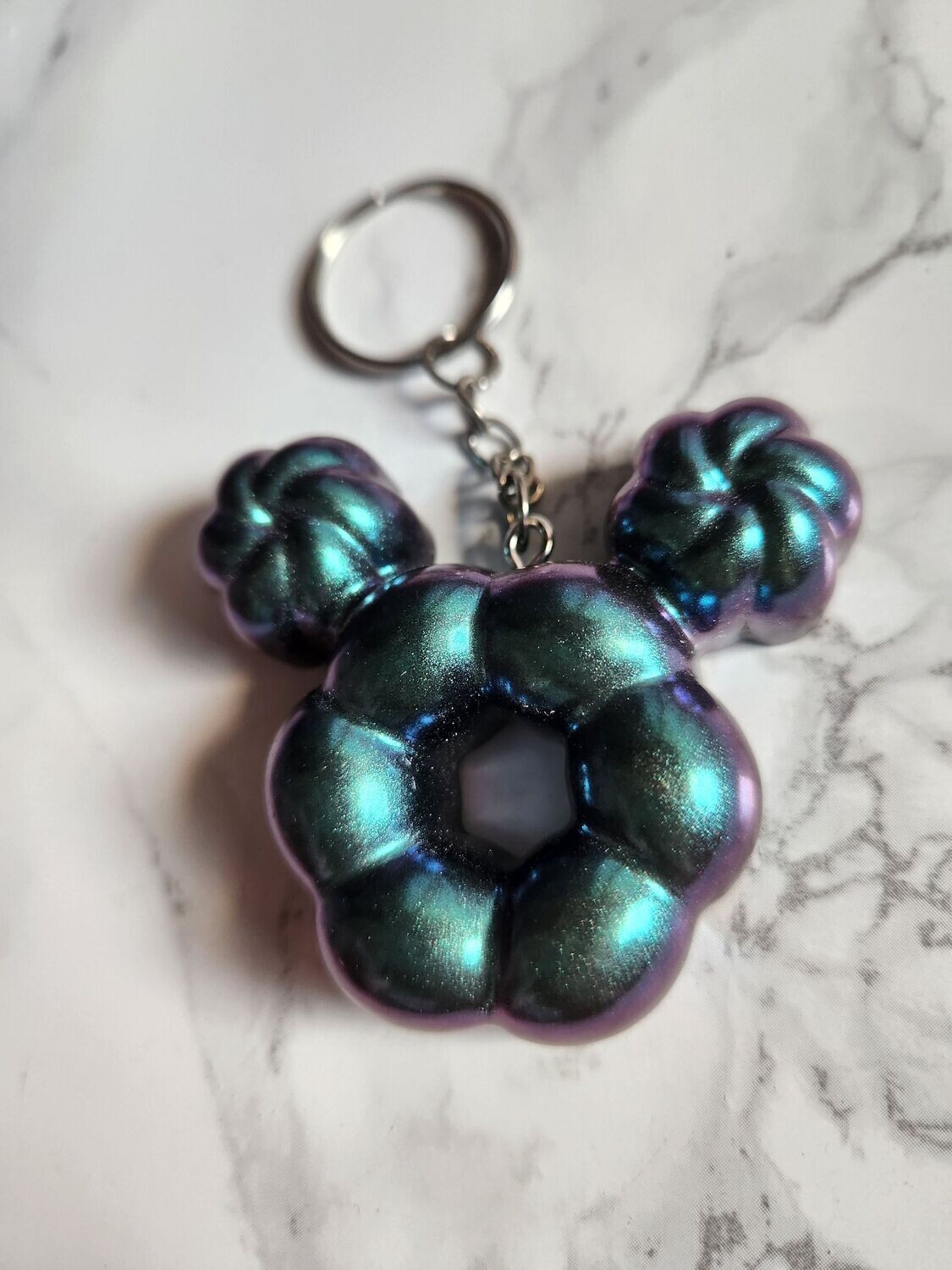Porte clé Donuts Minnie caméléon violet turquoise