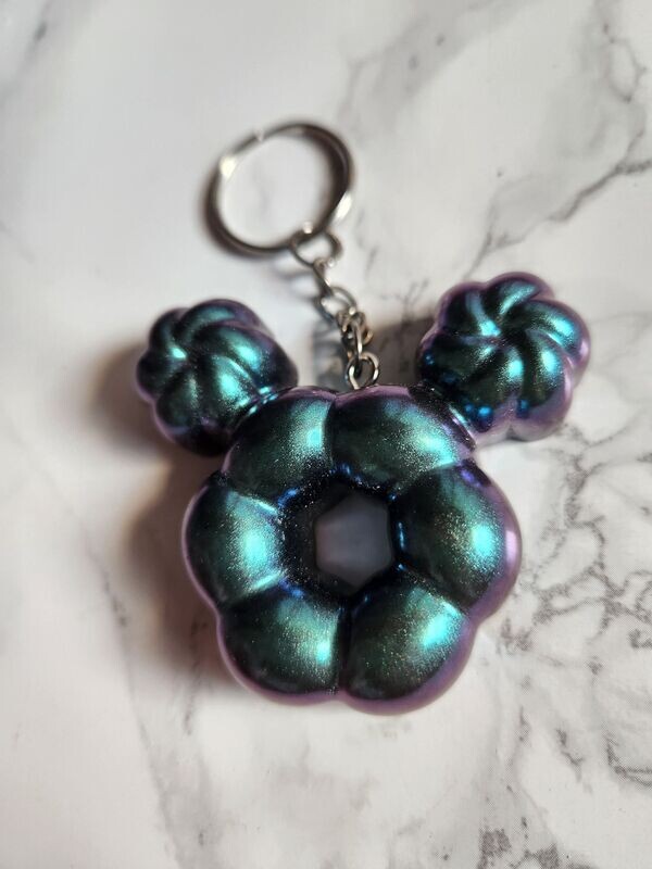 Porte clé Donuts Minnie caméléon violet turquoise