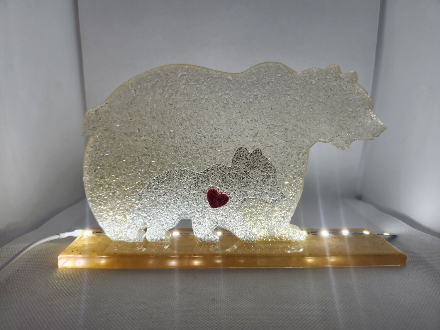 Maman ours et son bébé diamant personnalisé