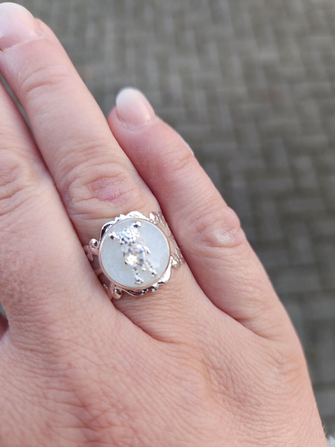 Bague ourson holographique