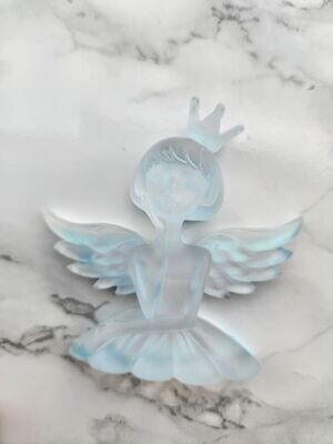 Ange couronne transparent à reflets bleus